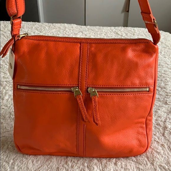 Orange Fossil Crossbody Bag | Poshmark
